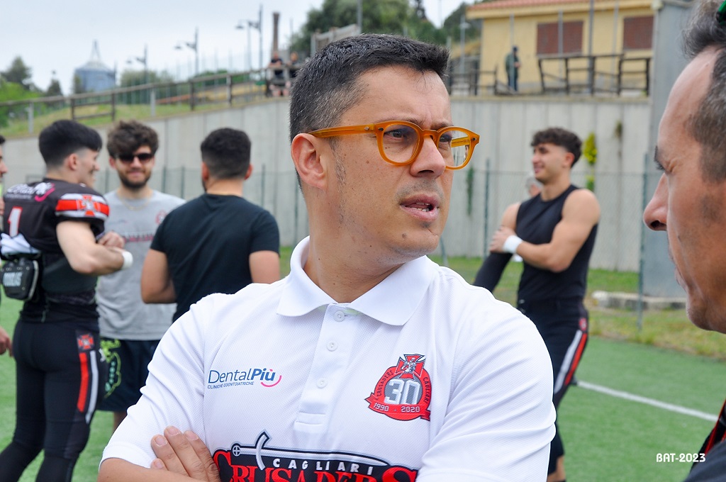 L'offensive coordinator Aldo Palmas (Foto Battista Battino)